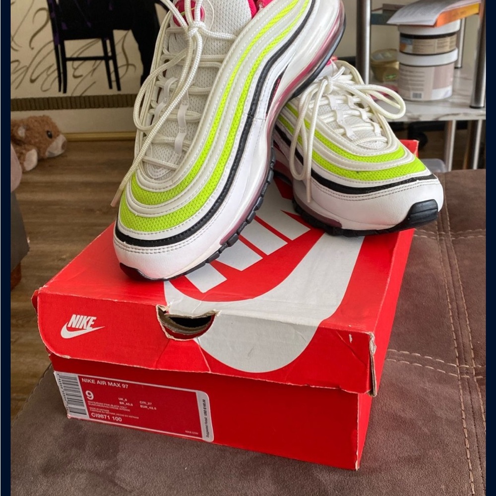 Nike Air Max 97 White with Neon and Black Accents